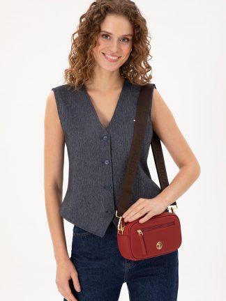 کیف دوشی زنانه دارچینی یو اس پولو