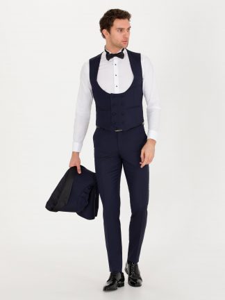 کت و شلوار مردانه سرمه ای کاشارل