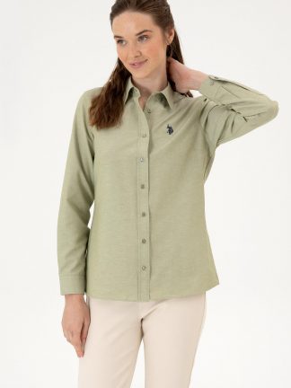 شومیز زنانه خاکی روشن یو اس پولو