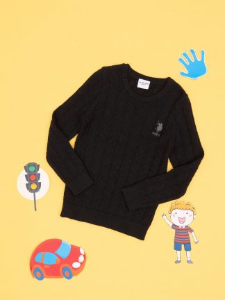 پلیور پسرانه مشکی یو اس پولو