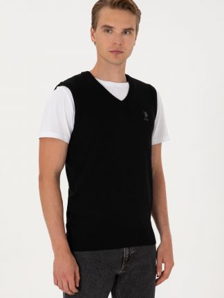 جلیقه مردانه مشکی یو اس پولو