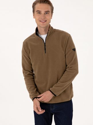 سویشرت مردانه خاکی روشن یو اس پولو