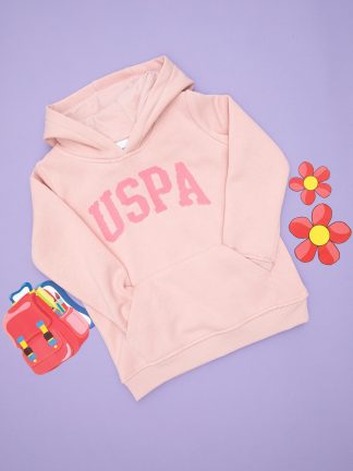 هودی دخترانه صورتی پودری یو اس پولو