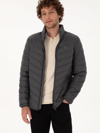 کاپشن مردانه خاکستری یو اس پولو