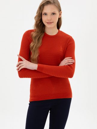 پلیور زنانه آجری یو اس پولو