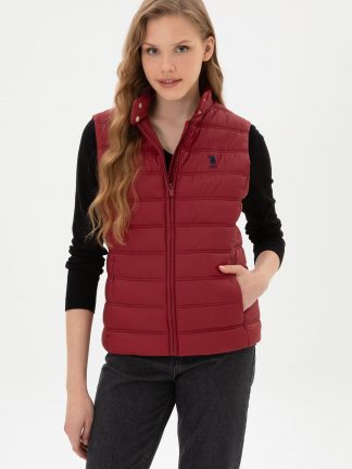 جلیقه زنانه زرشکی یو اس پولو