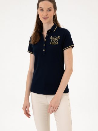 پولوشرت زنانه سرمه ای یو اس پولو