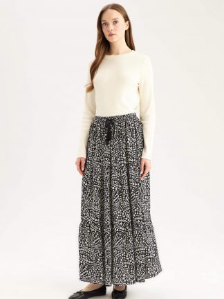 دامن ماکسی مشکی دفکتو