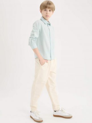 شلوار پسرانه بژ دفکتو