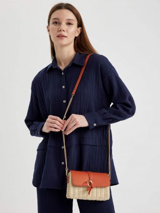 کراس بادی زنانه قهوه ای دفکتو