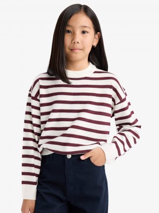 پلیور دخترانه زرشکی دفکتو