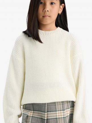 پلیور دخترانه بژ دفکتو