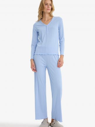 ست لباس راحتی زنانه آبی روشن دفکتو