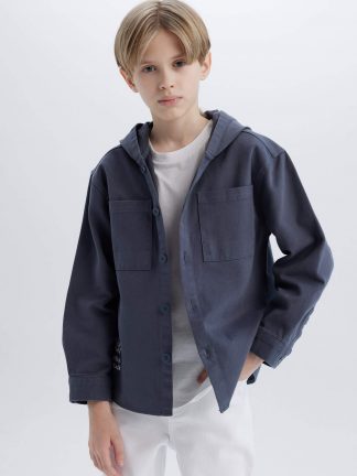 پیراهن پسرانه خاکستری تیره دفکتو