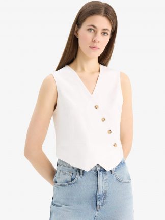 جلیقه زنانه بژ دفکتو