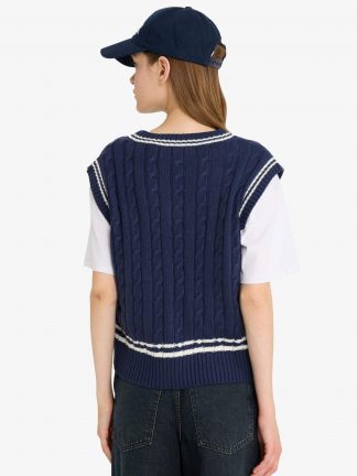 جلیقه زنانه سرمه ای دفکتو