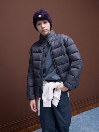 کاپشن پسرانه خاکستری تیره دفکتو