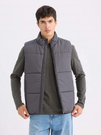 جلیقه ورزشی مردانه خاکستری تیره دفکتو