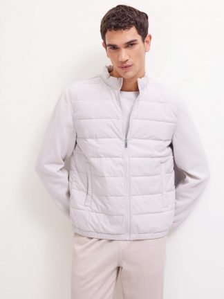 کاپشن مردانه خاکستری روشن دفکتو