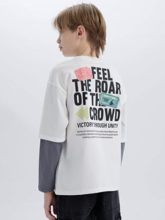 تی شرت پسرانه بژ دفکتو