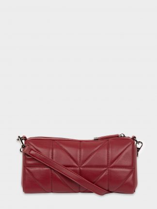 کیف دوشی زنانه زرشکی دفکتو