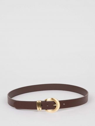 کمربند زنانه قهوه ای تیره دفکتو