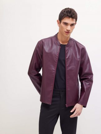 کاپشن مردانه زرشکی دفکتو