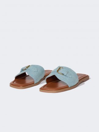 دمپایی زنانه آبی روشن دفکتو