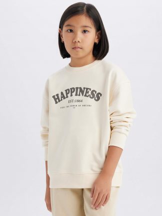 سویشرت دخترانه بژ دفکتو