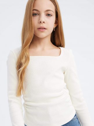 تی شرت دخترانه سفید دفکتو