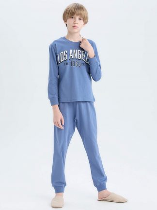 ست لباس راحتی پسرانه نیلی تیره دفکتو