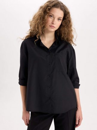 شومیز زنانه مشکی دفکتو