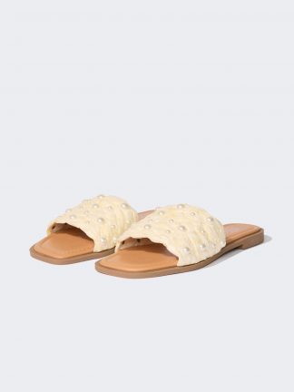 دمپایی زنانه بژ دفکتو