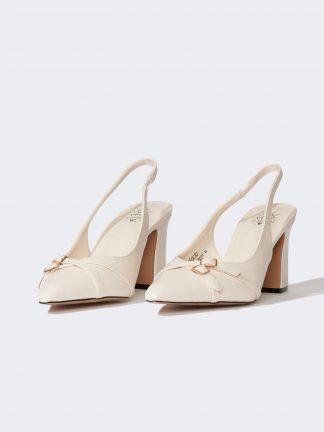 کفش پاشنه بلند زنانه بژ دفکتو