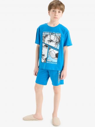 ست لباس راحتی پسرانه آبی دفکتو