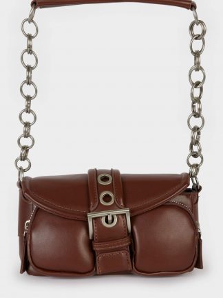 کیف زنانه قهوه ای تیره دفکتو