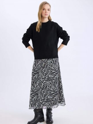 دامن ماکسی مشکی دفکتو