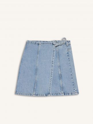 دامن جین آبی روشن دفکتو