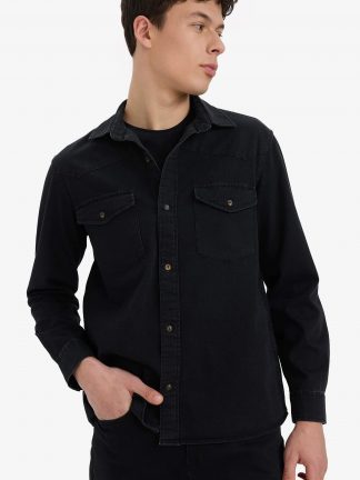 پیراهن جین مردانه مشکی دفکتو