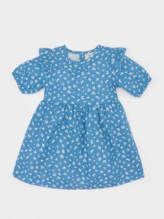 پیراهن نوزاد دختر آبی دفکتو