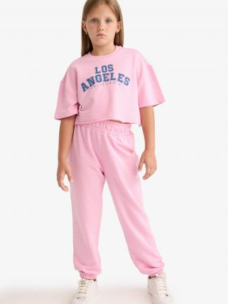 لباس راحتی دخترانه صورتی دفکتو