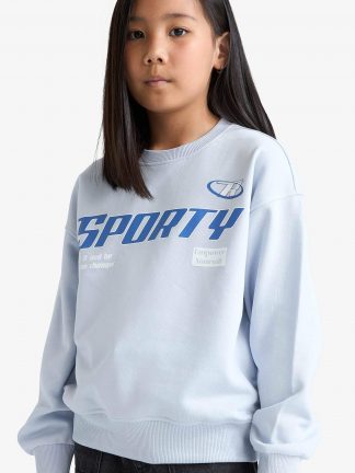 سویشرت دخترانه آبی روشن دفکتو