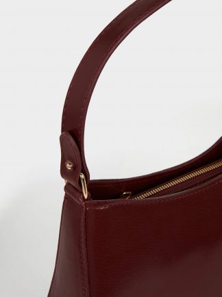 کیف دوشی زنانه زرشکی دفکتو