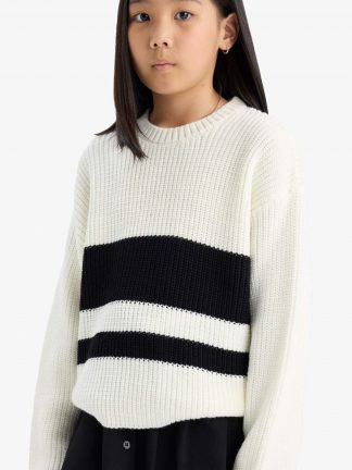 پلیور دخترانه بژ دفکتو