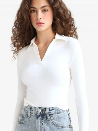 پولوشرت زنانه سفید دفکتو