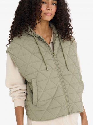 جلیقه زنانه خاکی روشن دفکتو