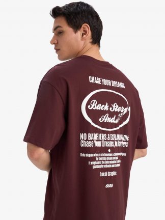 تی شرت مردانه زرشکی تیره دفکتو