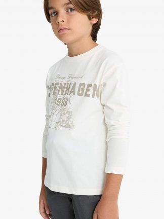 تی شرت آستین بلند پسرانه بژ دفکتو