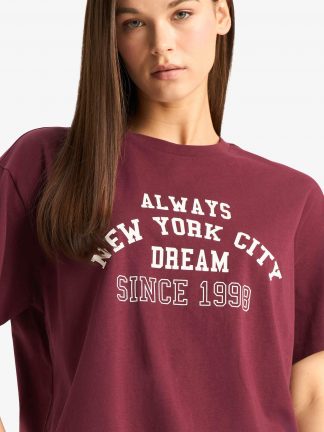 تیشرت زنانه زرشکی دفکتو