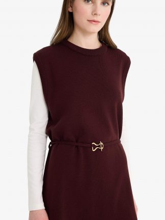 جلیقه زنانه زرشکی دفکتو